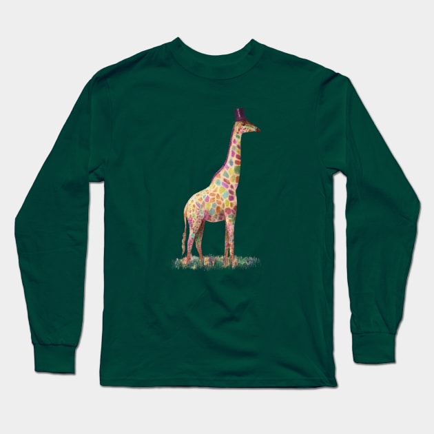 Fashionable Giraffe Long Sleeve T-Shirt by Terry Fan